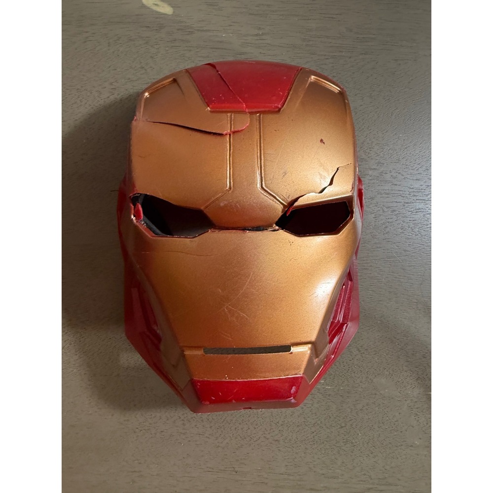 Marvel Iron Man Mark 43 Mask Rubies Costume Red Gold Plastic Battle Damaged 2015